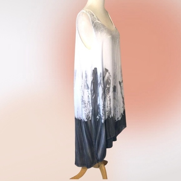 IMPULSE California Sleeveless High Low Tiered‎ Shift Dress Med - Picture 4 of 13